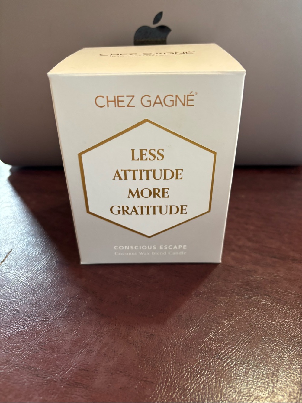 Chez Gagne "Less Attitude More Gratitude" Conscious Escape Candle 11oz NIB